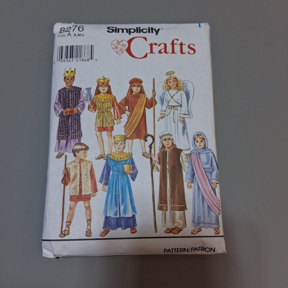 Simplicity 8276 Nativity Costume Sewing Pattern Wise Men Mary Angel Size A S M L